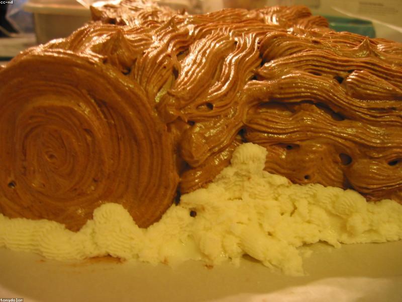 Bûche de noël facile à préparer festive décorée
