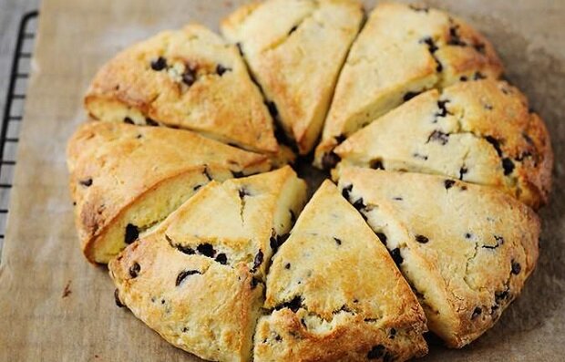 Scones aux pépites de chocolat au chocolat riche